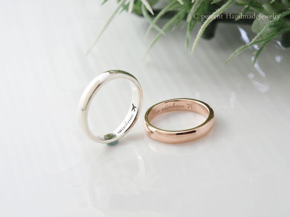 【Customize】Simple ring necklaces (engraved couple rings) 10枚目の画像