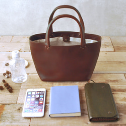 レザーミニトートバッグ lmtt-S ［ダークブラウン］ 4枚目の画像