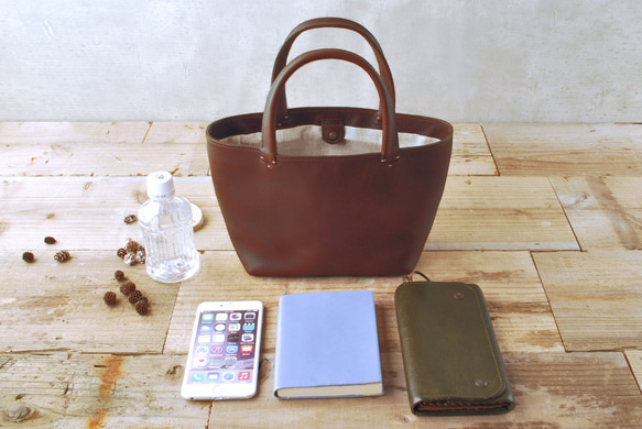 レザーミニトートバッグ lmtt-S ［ダークブラウン］ 4枚目の画像