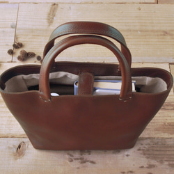 レザーミニトートバッグ lmtt-S ［ダークブラウン］ 3枚目の画像