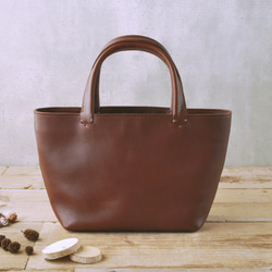 レザーミニトートバッグ lmtt-S ［ダークブラウン］ 1枚目の画像