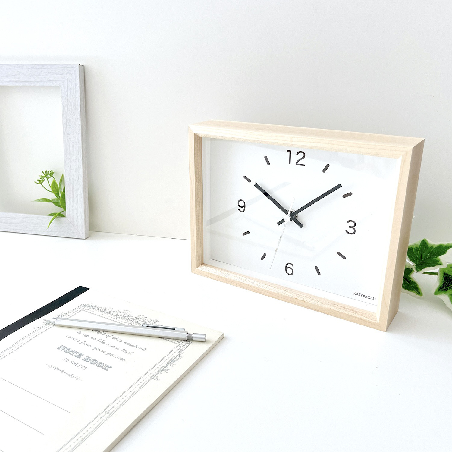 dual use clock 2 H.メープル km-53HM 置き時計 掛け時計 木製 静か