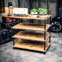 サイズオーダー可】【引取可能】3段収納棚 幅140cm UN/UN 完成品 棚