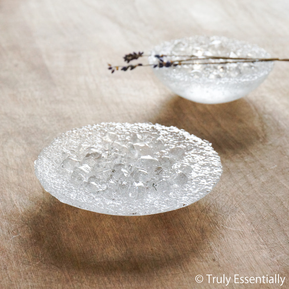 ガラスのアクセサリートレイ -「 KAKERAの光 」 ○ 無色透明・12cm