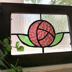 ステンドグラスパネル【フラワー】 ステンドグラス ミニパネル フラワー・青サークル 15cm | iichi