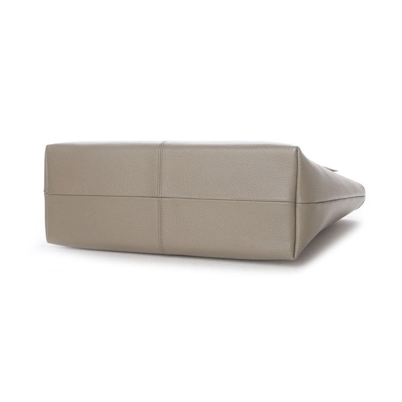 【日本製造】輕便（約 480 克）全牛皮手提包，可裝 A4 文件，收縮皮革，灰褐色。 第2張的照片