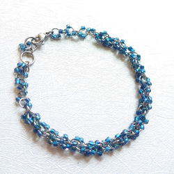 海的旋律-不鏽鋼藍珠手鍊 第1張的照片