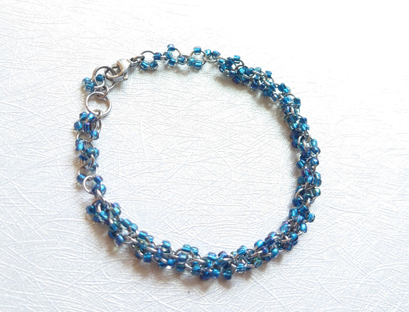 海的旋律-不鏽鋼藍珠手鍊 第1張的照片