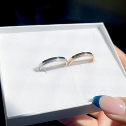 『未来のシルエット』肌に優しいペアリング 指輪 ブライダルリング 名入れ 刻印 ステンレス プレゼントキラキラ 結婚指輪 12枚目の画像