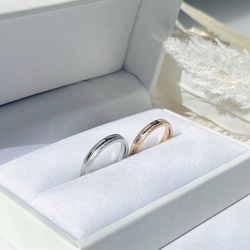 『未来のシルエット』肌に優しいペアリング 指輪 ブライダルリング 名入れ 刻印 ステンレス プレゼントキラキラ 結婚指輪 4枚目の画像