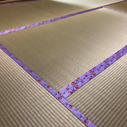 オリジナル畳縁「たたみへり」　金魚・紫 4m 5枚目の画像
