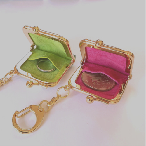 カラーオーダー承ります 革のミニがま口 がま口 harappa 通販 3269631