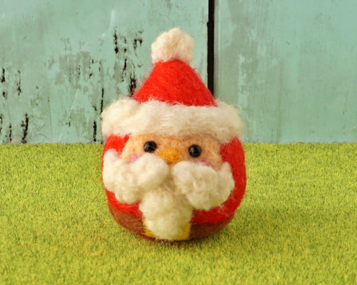 ☆クリスマス☆小さなもこもこサンタさん（赤） 羊毛フェルト あかころ