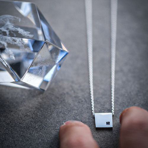 2コset）ホワイト 四角 ペア ネックレス シルバー925 ネックレス