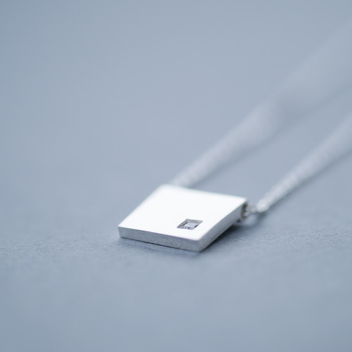 2コset）ホワイト 四角 ペア ネックレス シルバー925 ネックレス