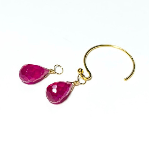 437 14kgf宝石質ルビー＆ローズクォーツのチャーム 437 14kgf宝石質ルビー＆ローズクォーツのチャーム 437 14kgf宝石質