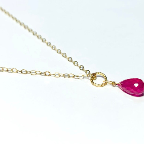 437 14kgf宝石質ルビー＆ローズクォーツのチャーム 437 14kgf宝石質ルビー＆ローズクォーツのチャーム 437 14kgf宝石質