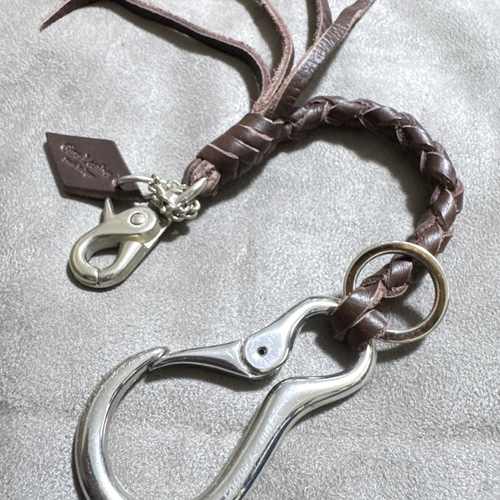 レザーグローブホルダー ブラウン 本革 ハンドメイド バイク 手袋