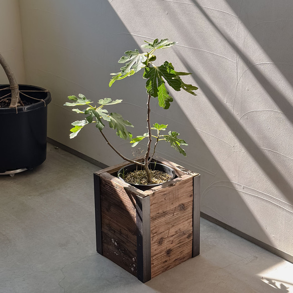 送料無料／[Old Planter Cover]古材プランターカバー 7~12号鉢サイズ