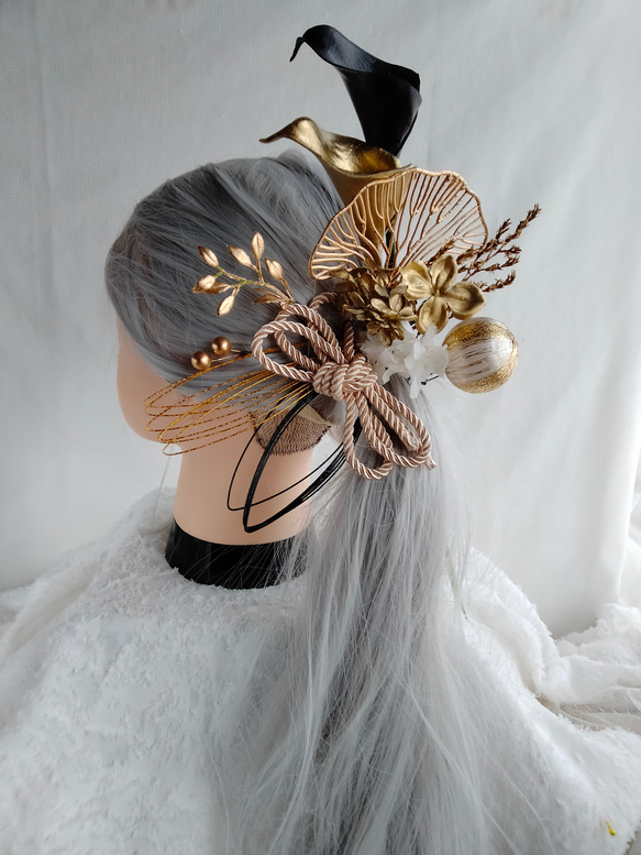 あげはページ　髪飾り 楽天市場】髪飾り 成人式 振袖 袴 花 ホワイトブラック アゲハ