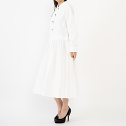 剪裁連身裙/白色【簡單但獨特】 第4張的照片