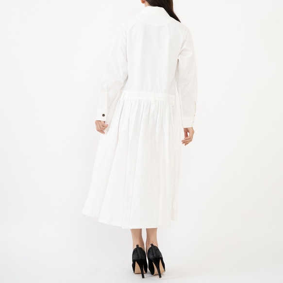 CUT JUMPSUITS DRESS / WHITE［シンプルなのに個性的］ 5枚目の画像