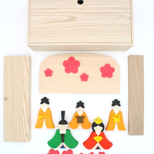 森林工芸館】お雛様BOX お雛様 雛人形 木製 桃の節句飾り 木箱入り