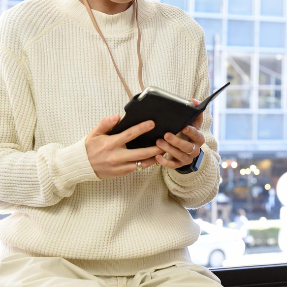 智慧型手機保護套，多設備相容，真皮材質，翻蓋式，女士款，適用於 iPhone 17 和安卓系統，6 種顏色可選，HAK062 第16張的照片