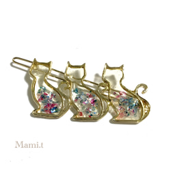 《Mami.t》  再販♡猫のバレッタ 1枚目の画像