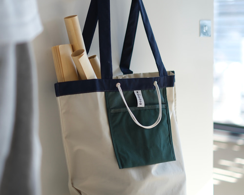 DAILY 2wayトートバッグ / カラーブロック ivory × green トートバッグ
