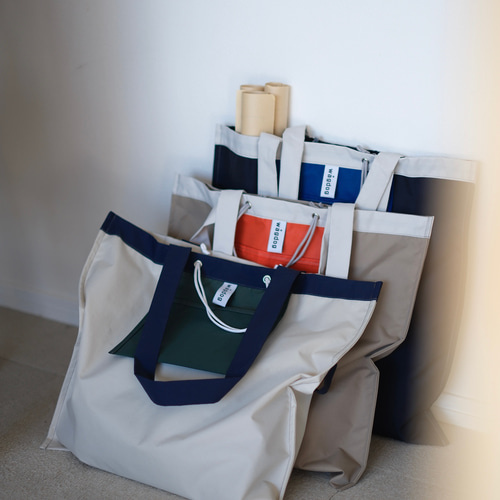 DAILY 2wayトートバッグ / カラーブロック ivory × green トートバッグ