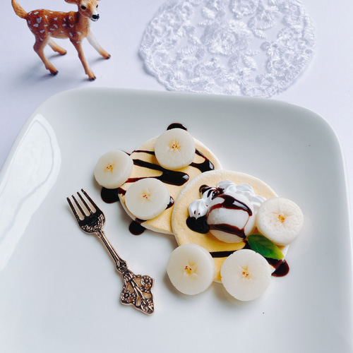 チョコバナナパンケーキのアクセサリートレイ スイーツデコ フリー