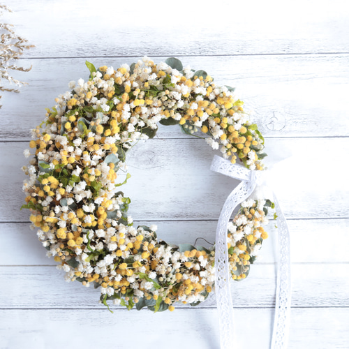 受注制作ふんわり春リース