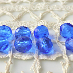 FP 青　チェコビーズCzech Glass Beads8個 3枚目の画像