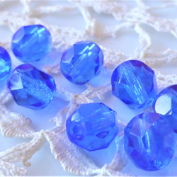 FP 青　チェコビーズCzech Glass Beads8個 2枚目の画像