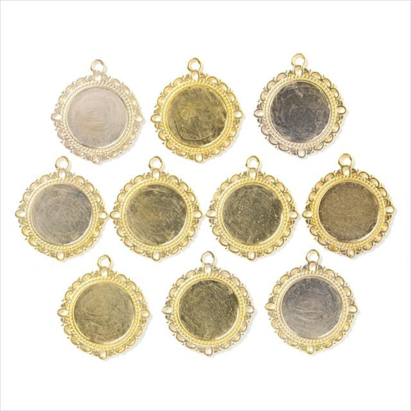 ミール皿 10枚☆g32/ゴールド☆丸皿 台座 レジン液 アクセサリーパーツ