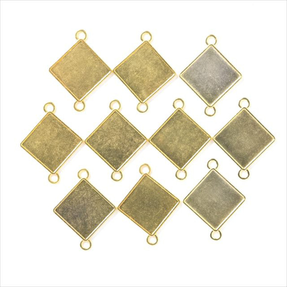 ミール皿 10枚☆g48/ゴールド☆ひし形 台座 UVレジン液 アクセサリー