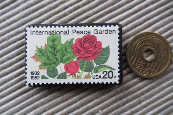 アメリカ 　薔薇切手ブローチ2167 3枚目の画像