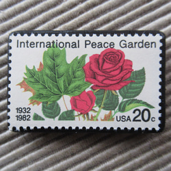 アメリカ 　薔薇切手ブローチ2167 1枚目の画像