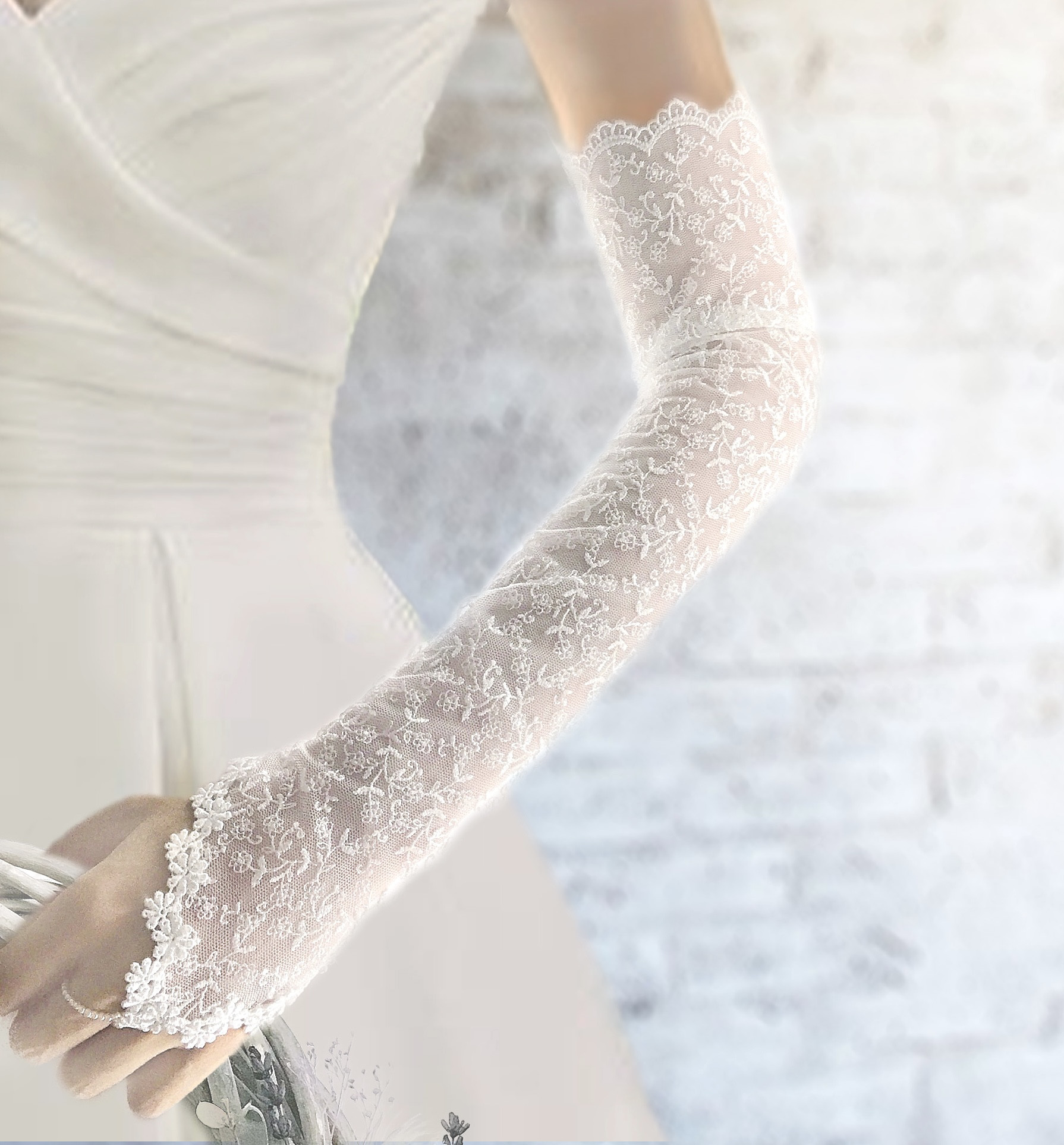 フィンガーレスグローブ・ロング/オフホワイト