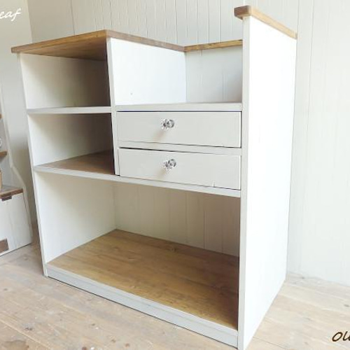 サイズ、デザインオーダー可！カウンターテーブルシャビーホワイト無垢