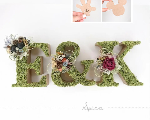 イニシャルフラワー〈3つセット〉ウエディング♡オブジェ   ハンドメイド イニシャルオブジェ(白)日付け入りフラワー3点セット その他