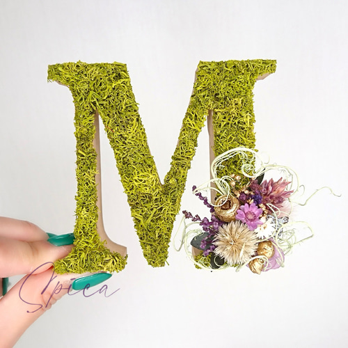 オーダー商品】アルファベットオブジェ モス フラワーアレンジ ドライ