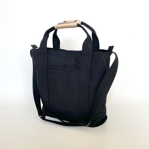 ロングセラー】帆布のマルチトートバッグ＊2wayファスナー付き