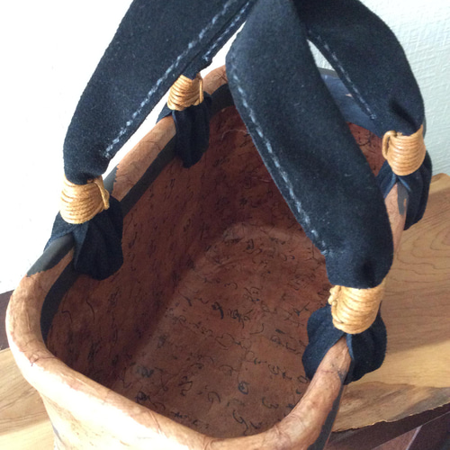 一閑張りカゴバッグ 漆黒小 かごバッグ 10.dix 通販 3372367