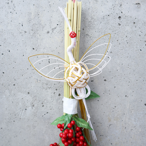 鶴と五穀豊穣(繁栄)稲穂飾り2026 鶴 南天 しめ縄 お正月 お正月飾り