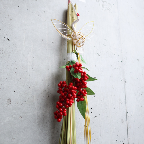 鶴と五穀豊穣(繁栄)稲穂飾り2026 鶴 南天 しめ縄 お正月 お正月飾り