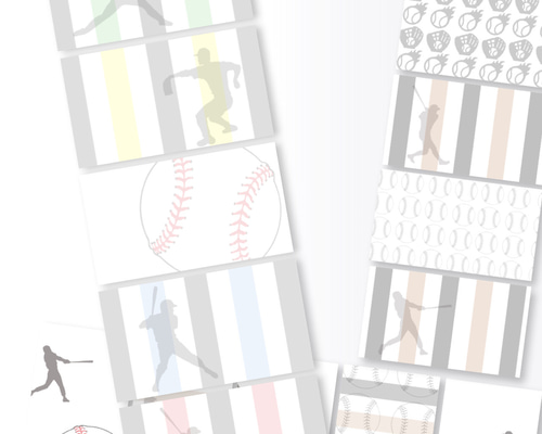 一番人気　野球メッセージカード　6センチ12枚　パステル ソフトボール&軟式野球 手書きメッセージシール 直径6cm 12枚