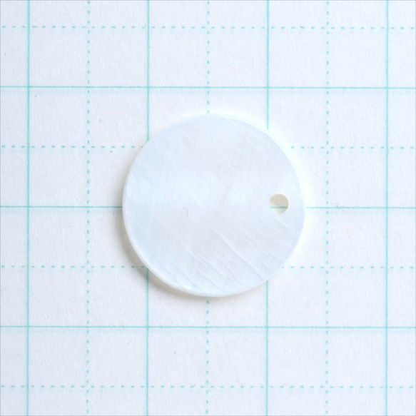[10 件] 貝殼零件 ★圓形 15 毫米★貝殼魅力貝殼貝殼珠帶孔 (syel-maru15) 第2張的照片