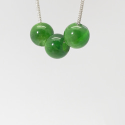 925 Silver Diopside 9.8mm Beads Pendant Necklace 1枚目の画像